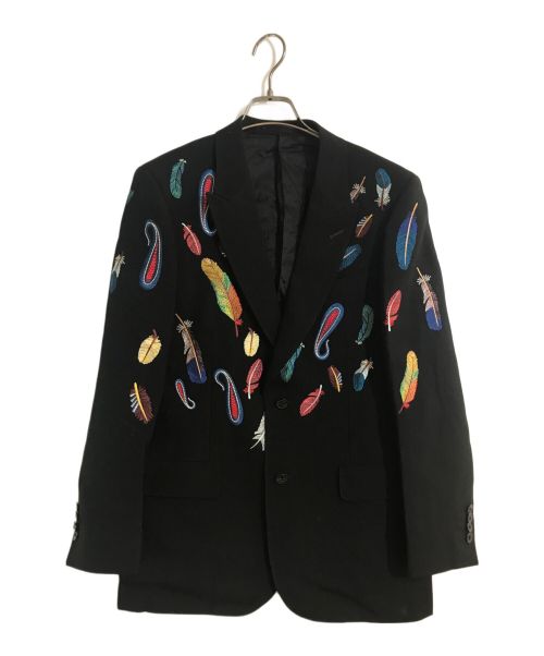 PAUL SMITH（ポールスミス）Paul Smith (ポールスミス) FEATHER EMBROIDERED WOOL JACKE ブラック サイズ:Lの古着・服飾アイテム