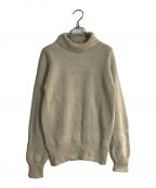 MAATEE&SONSマーティーアンドサンズ）の古着「畦 M/N SWEATER モックネック ニット」｜ベージュ