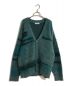 MONKEY TIME（モンキータイム）の古着「BRSHD MHR JACQUARD V NECK CARDIGAN」｜グリーン