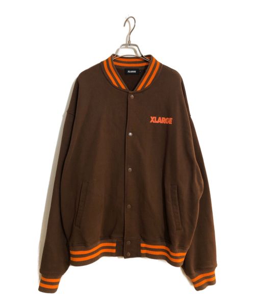 X-LARGE（エクストララージ）X-LARGE (エクストララージ) SWEAT VARSITY JACKET/スウェットバーシティージャケット ブラウン サイズ:Lの古着・服飾アイテム