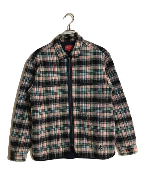 SUPREME（シュプリーム）Supreme (シュプリーム) 19AW Quilted Plaid Zip Up Shirt ピンク サイズ:Sの古着・服飾アイテム