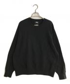 stussyステューシー）の古着「BENT CROWN SWEATER/ベントクラウンセーター」｜ブラック