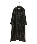 REMI RELIEF×L'appartementレミレリーフ×アパルトモン）の古着「CHECK SHIRT DRESS/チェックシャツドレス」｜ブラック