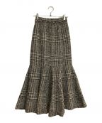 ROSY LUCEロージールーチェ）の古着「CHECK TWEED MERMAID SKIRT/チェックツイードマーメイドスカート」｜グレー