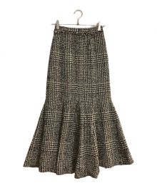 ROSY LUCE（ロージールーチェ）の古着「CHECK TWEED MERMAID SKIRT/チェックツイードマーメイドスカート」｜グレー