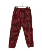 SUPREMEシュプリーム）の古着「18AWNylon Plaid Track Pant/ナイロンプレイドトラックパンツ」｜レッド×ブラック