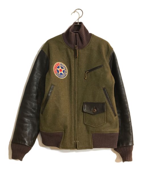 BUZZ RICKSON'S（バズリクソンズ）Buzz Rickson's (バズリクソンズ) FLIGHT INSTRUCTOR JACKET/フライト インストラクター ジャケット ブラウン×グリーン サイズ:SIZE 38の古着・服飾アイテム