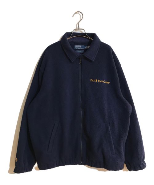 POLO RALPH LAUREN（ポロ・ラルフローレン）POLO RALPH LAUREN BEAMS (ビームス) Navy and Gold Logo Collection FLEECE JACKET/ネイビーアンドゴールドロゴコレクションフリースジャケット ネイビー サイズ:XLの古着・服飾アイテム