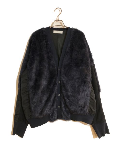 TOGA VIRILIS（トーガ ビリリース）TOGA VIRILIS (トーガ ビリリース) Fake fur jersey blouson/フェイクファージャージーブルゾン ネイビー サイズ:48の古着・服飾アイテム