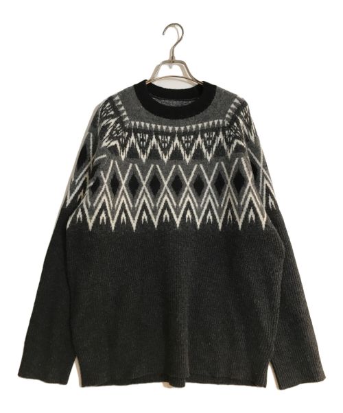 ALL SAINTS（オールセインツ）ALL SAINTS (オールセインツ) ACE FAIR ISLE OVERSIZED JUMPER グレー サイズ:XSの古着・服飾アイテム