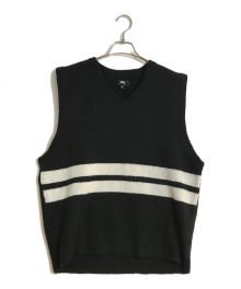 stussy（ステューシー）の古着「Brushed Mohair Vest/ブラッシュドモヘアベスト」｜ブラック