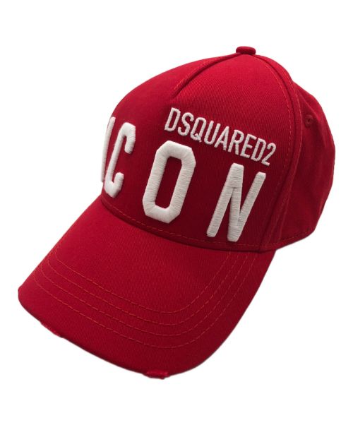 DSQUARED2（ディースクエアード）DSQUARED2 (ディースクエアード) ICONキャップ レッドの古着・服飾アイテム