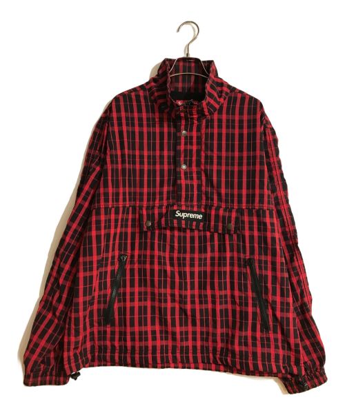 SUPREME（シュプリーム）Supreme (シュプリーム) Nylon Plaid Pullover/ナイロン プレイド プルオーバー レッド サイズ:Mの古着・服飾アイテム