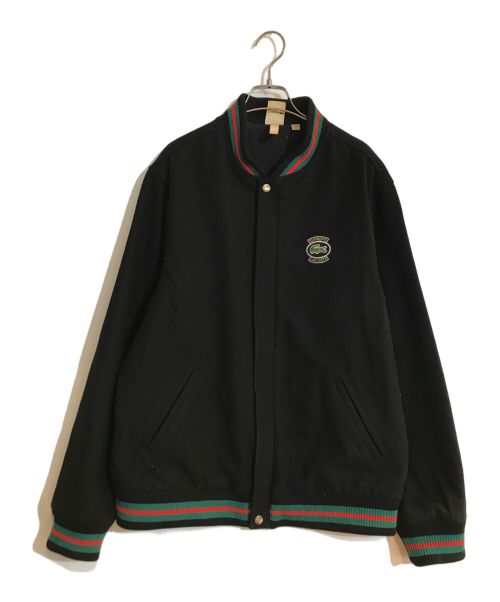 SUPREME（シュプリーム）Supreme (シュプリーム) LACOSTE (ラコステ) Wool Varsity Jacket ブラック サイズ:Lの古着・服飾アイテム