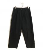 Graphpaperグラフペーパー）の古着「Double Cloth Peach Two Tuck Pants」｜ブラック