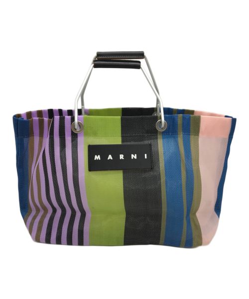 MARNI（マルニ）MARNI (マルニ) フラワーカフェ ショッピングトート パープルの古着・服飾アイテム