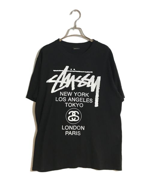 stussy（ステューシー）stussy (ステューシー) ワールドツアーTシャツ ブラック サイズ:Mの古着・服飾アイテム