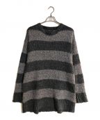 NUMBER (N)INEナンバーナイン）の古着「ALPACA STRIPED KNIT PULLOVER」｜グレー