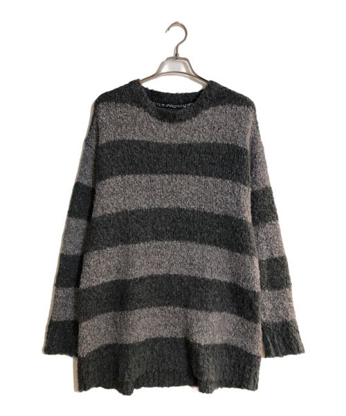 NUMBER (N)INE（ナンバーナイン）NUMBER (N)INE (ナンバーナイン) ALPACA STRIPED KNIT PULLOVER グレー サイズ:2の古着・服飾アイテム