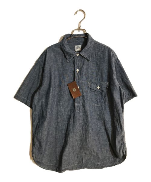 POST O'ALLS（ポストオーバーオールズ）POST O'ALLS (ポストオーバーオールズ) NAVY CUT S/S Classic Chambray/ネイビーカットクラシックシャンブレー インディゴ サイズ:L 未使用品の古着・服飾アイテム