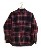 seven by sevenセブンバイセブン）の古着「TUCK SHIRTS BLOUSON/タックシャツブルゾン」｜レッド×ネイビー