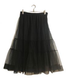 JNBY（ジェイエヌビーワイ）の古着「Tiered Sheer Tulle Skirt」｜ブラック