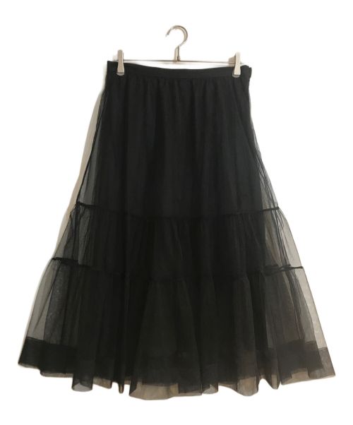 JNBY（ジェイエヌビーワイ）JNBY (ジェイエヌビーワイ) Tiered Sheer Tulle Skirt ブラック サイズ:40の古着・服飾アイテム