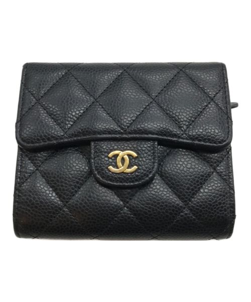 CHANEL（シャネル）CHANEL (シャネル) クラシック スモールフラップウォレット ブラックの古着・服飾アイテム