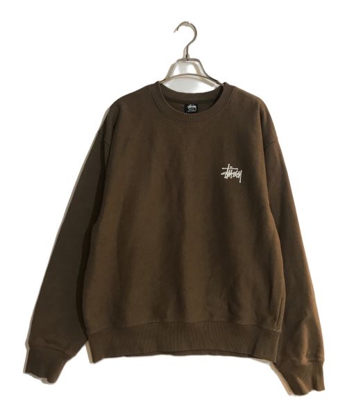 stussy（ステューシー）stussy (ステューシー) ロゴスウェット ブラウン サイズ:Lの古着・服飾アイテム