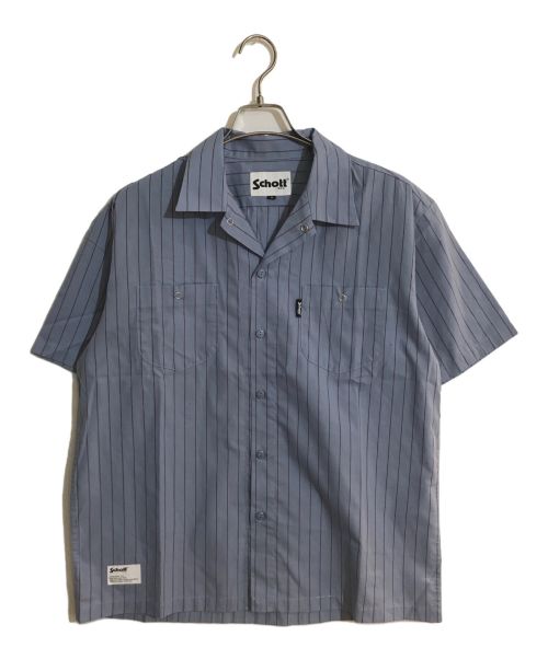 Schott（ショット）Schott (ショット) TC STRIPE WORK SHIRT/ストライプワークシャツ ブルー サイズ:M 未使用品の古着・服飾アイテム