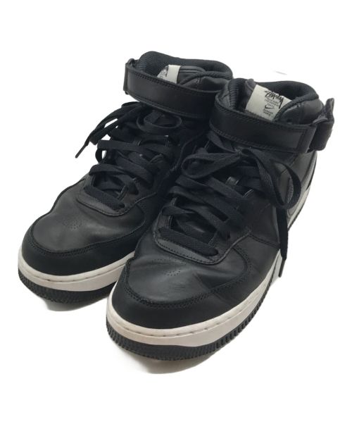 NIKE（ナイキ）NIKE (ナイキ) stussy (ステューシー) Nike Air Force 1 Mid/エアフォースワンミッド Black/Black サイズ:26.5㎝の古着・服飾アイテム