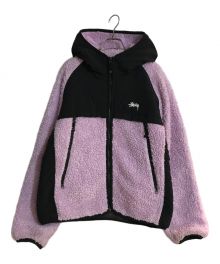 stussy（ステューシー）の古着「SHERPA PANELED HOODED JACKET/シェルパパネルフーデットジャケット」｜ピンク