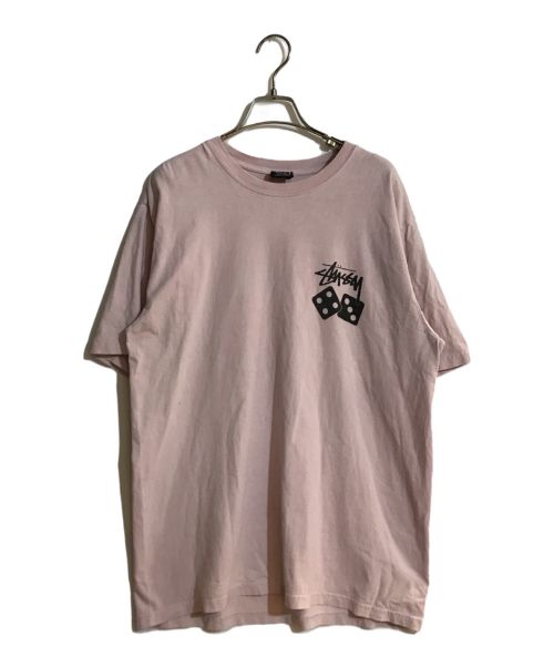 stussy（ステューシー）stussy (ステューシー) DICE PIGMENT DYED TEE/ダイスピグメントダイティー ピンク サイズ:Mの古着・服飾アイテム