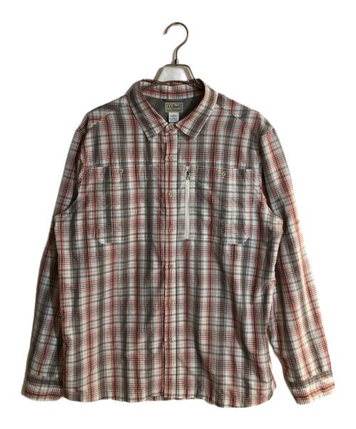 L.L.Bean（エルエルビーン）L.L.Bean (エルエルビーン) チェックシャツ グレー×レッド サイズ:XXLの古着・服飾アイテム