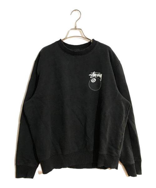 stussy（ステューシー）stussy (ステューシー) 8ボールプリントスウェット ブラック サイズ:Lの古着・服飾アイテム