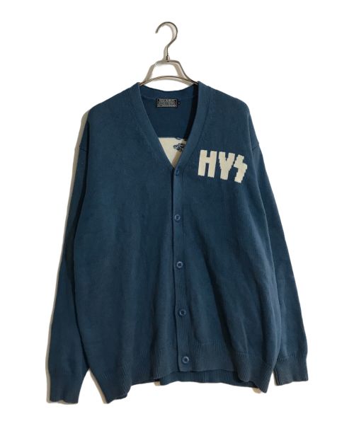 Hysteric Glamour（ヒステリックグラマー）Hysteric Glamour (ヒステリックグラマー) HYSTERIC STEEL編込 カーディガン ブルー サイズ:SIZE XLの古着・服飾アイテム