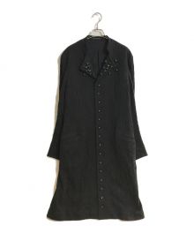 Yohji Yamamoto pour homme（ヨウジヤマモト プールオム）の古着「ビジュー装飾ジャガードロングコート」｜グレー