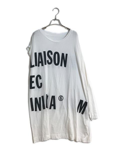 MM6 Maison Margiela（エムエムシックス メゾンマルジェラ）MM6 Maison Margiela (エムエムシックス メゾンマルジェラ) Asymmetric Sleeve Oversized Top/アシンメトリックスリーブオーバーサイズトップ ホワイト サイズ:Ｓの古着・服飾アイテム