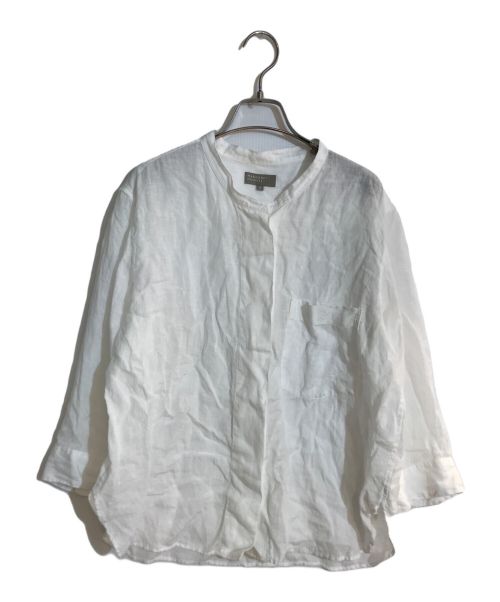 MARGARET HOWELL（マーガレットハウエル）MARGARET HOWELL (マーガレットハウエル) FINE LINEN 七分袖シャツ ホワイト サイズ:SIZE 2の古着・服飾アイテム