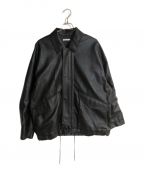 WYM LIDNMウィム バイ リドム）の古着「FAUX LEATHER MILITARY BLOUSON」｜ブラック