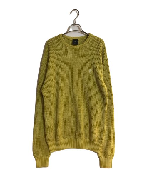 HUF（ハフ）HUF (ハフ) FILMORE WAFFLE KNIT SWEATER イエロー サイズ:Sの古着・服飾アイテム