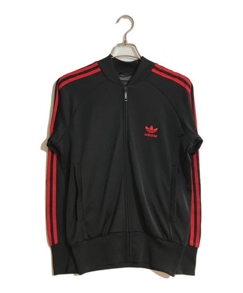 adidas（アディダス）adidas (アディダス) トラックジャケット ブラック×レッド サイズ:Mの古着・服飾アイテム