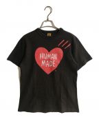 HUMAN MADEヒューマンメイド）の古着「ハートロゴプリントTシャツ」｜ブラウン×レッド