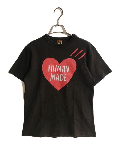 HUMAN MADE（ヒューマンメイド）HUMAN MADE (ヒューマンメイド) ハートロゴプリントTシャツ ブラウン×レッド サイズ:Sの古着・服飾アイテム