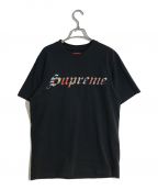 SUPREMEシュプリーム）の古着「21SS Floral applique S/S TOP/21SSフローラルアップリケショートスリーブTシャツ」｜ブラック