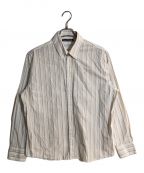 Acne studiosアクネ ストゥディオス）の古着「Striped Button Up Shirt/ストライプボタンアップシャツ」｜ベージュ