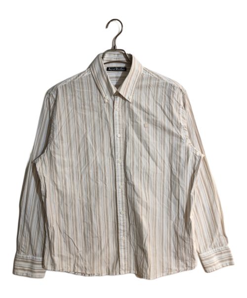 Acne studios（アクネ ストゥディオス）ACNE STUDIOS (アクネ ストゥディオス) Striped Button Up Shirt/ストライプボタンアップシャツ ベージュ サイズ:Mの古着・服飾アイテム