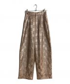 MAISON SPECIALメゾンスペシャル）の古着「Metallic Lace Pants/メタリックレースパンツ」｜ピンク