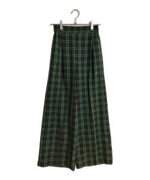 MAISON SPECIAL（メゾンスペシャル）の古着「Check Wide Easy Pants/チェックワイドイージーパンツ」｜グリーン