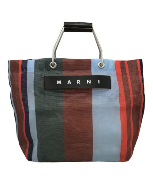 MARNI（マルニ）MARNI (マルニ) フラワーカフェハンドバッグ レッド×ブルーの古着・服飾アイテム